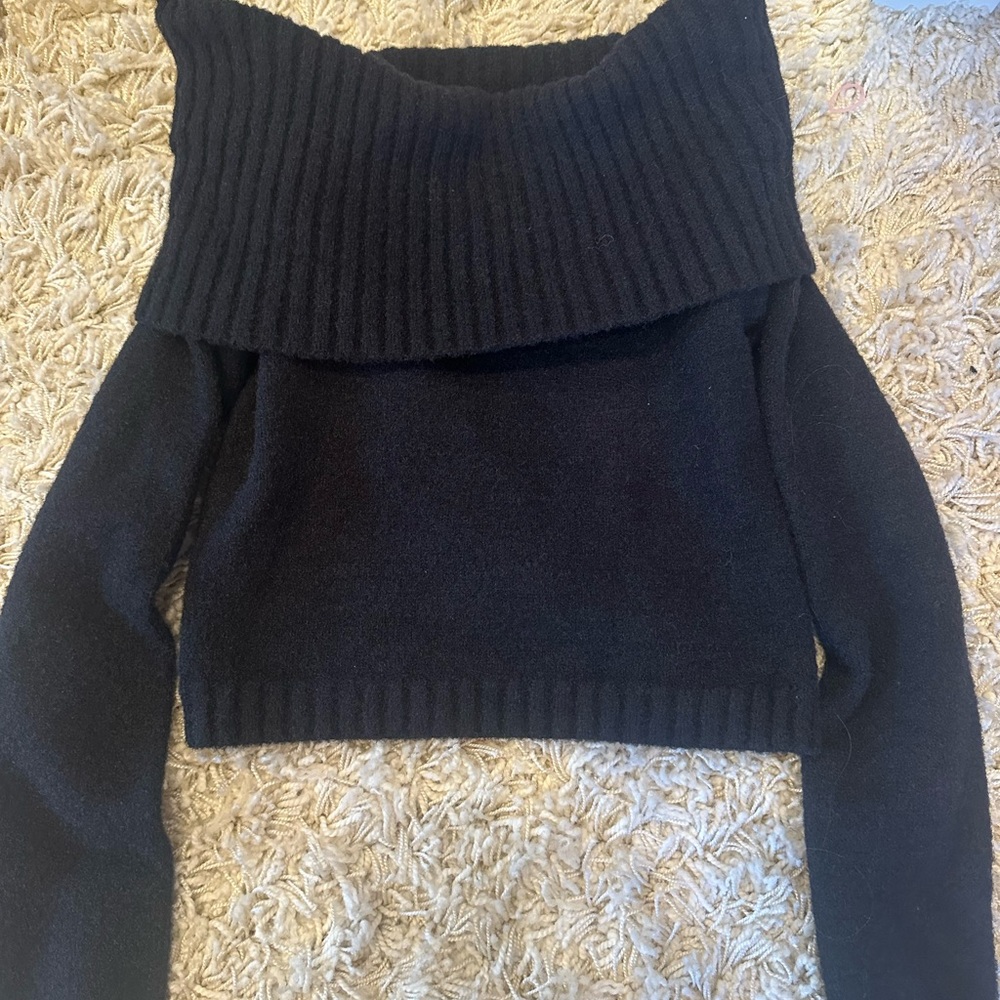 Kids Katie J NYC Black Off-Shoulder Sweater